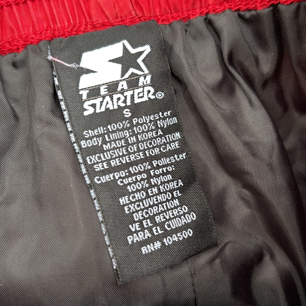 Starter NC State Red Black Lined Exercise Wind Pants Activewear Zippers Men’s S